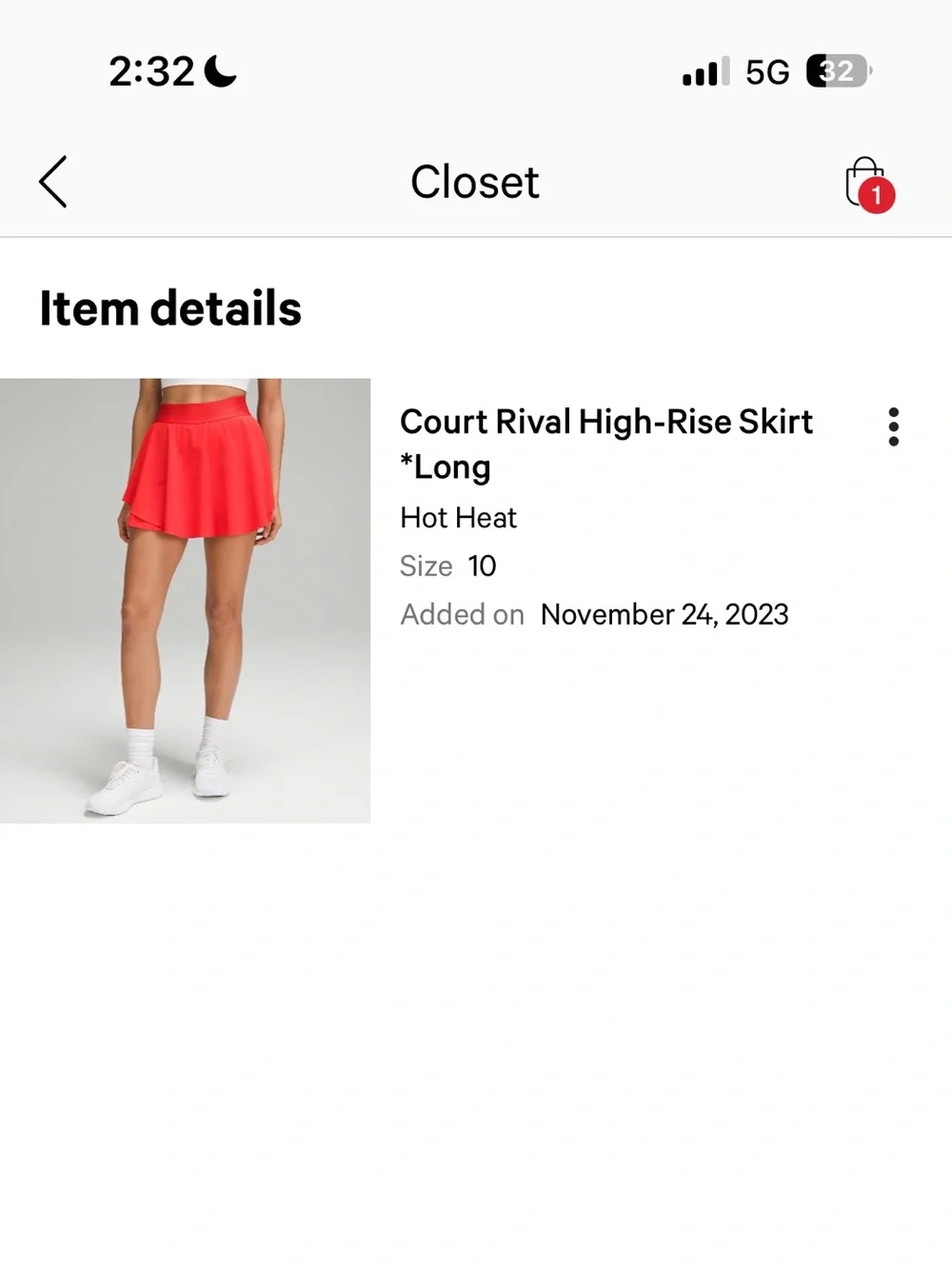 Lululemon Court Rival High-Rise Skirt Long